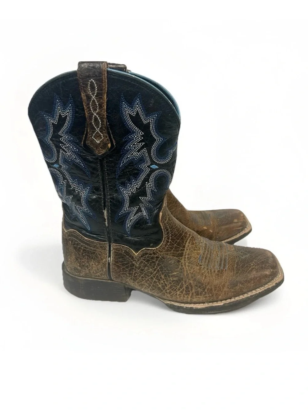Ariat Tombstone Western Boot Youth Kids Size 3.5 Earth Brown Leather Square Toe